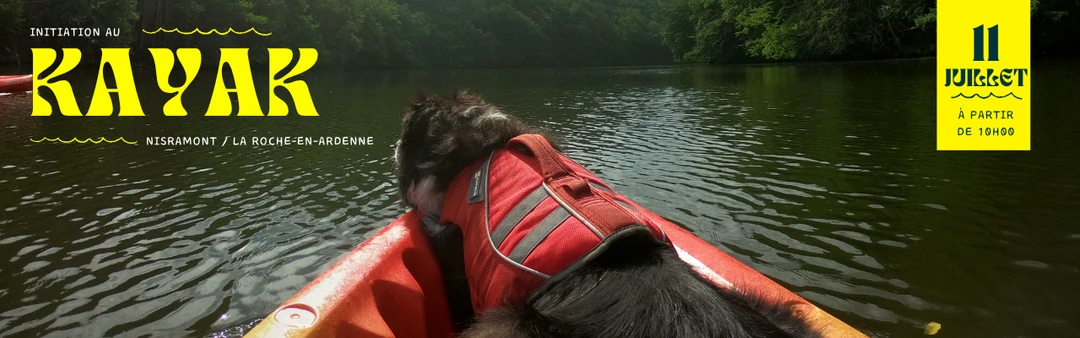 Kayak avec son chien sur le lac de Nisramont